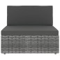 vidaXL 9-tlg. Garten-Lounge-Set mit Kissen Grau Poly Rattan vidaXL 9-tlg. Garten-Lounge-Set mit Kissen Grau Poly Rattan