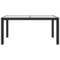 vidaXL Gartentisch 150x90x75 cm Gehärtetes Glas Poly Rattan Schwarz vidaXL Gartentisch 150x90x75 cm Gehärtetes Glas Poly Rattan Schwarz