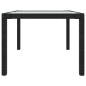 vidaXL Gartentisch 150x90x75 cm Gehärtetes Glas Poly Rattan Schwarz vidaXL Gartentisch 150x90x75 cm Gehärtetes Glas Poly Rattan Schwarz