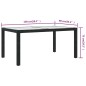 vidaXL Gartentisch 150x90x75 cm Gehärtetes Glas Poly Rattan Schwarz vidaXL Gartentisch 150x90x75 cm Gehärtetes Glas Poly Rattan Schwarz