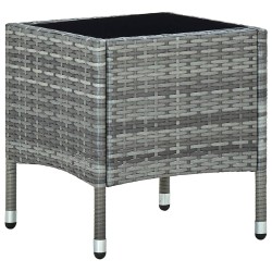 vidaXL Gartentisch Grau 40x40x45 cm Poly Rattan 