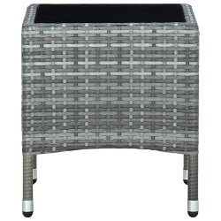 vidaXL Gartentisch Grau 40x40x45 cm Poly Rattan 