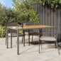 vidaXL Gartentisch 150x90x75 cm Poly Rattan und Akazienholz Grau vidaXL Gartentisch 150x90x75 cm Poly Rattan und Akazienholz Grau