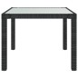 vidaXL Gartentisch 90x90x75 cm Gehärtetes Glas Poly Rattan Schwarz vidaXL Gartentisch 90x90x75 cm Gehärtetes Glas Poly Rattan Schwarz