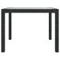 vidaXL Gartentisch 90x90x75 cm Gehärtetes Glas Poly Rattan Schwarz vidaXL Gartentisch 90x90x75 cm Gehärtetes Glas Poly Rattan Schwarz
