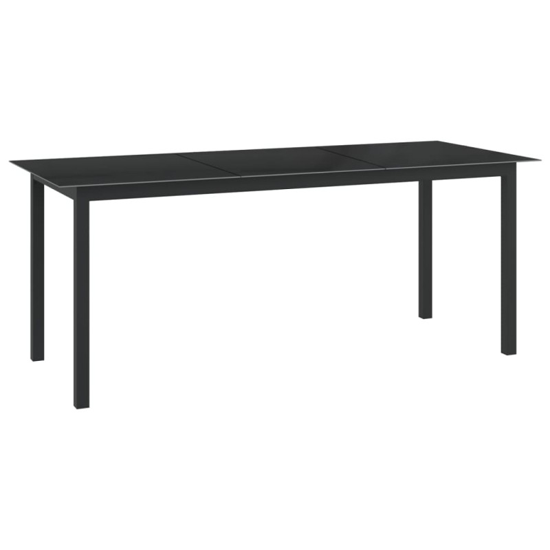 vidaXL Gartentisch Schwarz 190x90x74 cm Aluminium und Glas vidaXL Gartentisch Schwarz 190x90x74 cm Aluminium und Glas