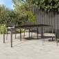 vidaXL Gartentisch Grau 250x100x75 cm Hartglas und Poly Rattan vidaXL Gartentisch Grau 250x100x75 cm Hartglas und Poly Rattan
