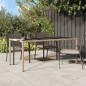 vidaXL Gartentisch Beige 190x90x75 cm Gehärtetes Glas und Poly Rattan vidaXL Gartentisch Beige 190x90x75 cm Gehärtetes Glas und Poly Rattan