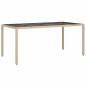 vidaXL Gartentisch Beige 190x90x75 cm Gehärtetes Glas und Poly Rattan vidaXL Gartentisch Beige 190x90x75 cm Gehärtetes Glas und Poly Rattan