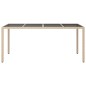 vidaXL Gartentisch Beige 190x90x75 cm Gehärtetes Glas und Poly Rattan vidaXL Gartentisch Beige 190x90x75 cm Gehärtetes Glas und Poly Rattan