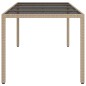 vidaXL Gartentisch Beige 190x90x75 cm Gehärtetes Glas und Poly Rattan vidaXL Gartentisch Beige 190x90x75 cm Gehärtetes Glas und Poly Rattan