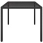vidaXL Gartentisch 150x90x75 cm Gehärtetes Glas Poly Rattan Schwarz