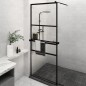 vidaXL Duschwand mit Ablage für Walk-In-Dusche Schwarz 80x195 cm ESG vidaXL Duschwand mit Ablage für Walk-In-Dusche Schwarz 80x195 cm ESG
