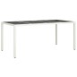 vidaXL Gartentisch Weiß 190x90x75 cm Hartglas und Poly Rattan vidaXL Gartentisch Weiß 190x90x75 cm Hartglas und Poly Rattan