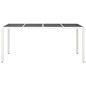 vidaXL Gartentisch Weiß 190x90x75 cm Hartglas und Poly Rattan vidaXL Gartentisch Weiß 190x90x75 cm Hartglas und Poly Rattan