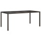 vidaXL Gartentisch Braun 190x90x75 cm Gehärtetes Glas und Poly Rattan vidaXL Gartentisch Braun 190x90x75 cm Gehärtetes Glas und Poly Rattan