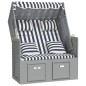 vidaXL Strandkorb mit Kissen Poly Rattan und Massivholz Blau & Weiß vidaXL Strandkorb mit Kissen Poly Rattan und Massivholz Blau & Weiß