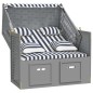 vidaXL Strandkorb mit Kissen Poly Rattan und Massivholz Blau & Weiß vidaXL Strandkorb mit Kissen Poly Rattan und Massivholz Blau & Weiß