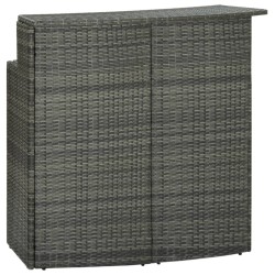 vidaXL Garten-Bartisch Grau 120x55x110 cm Poly Rattan 