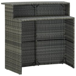 vidaXL Garten-Bartisch Grau 120x55x110 cm Poly Rattan 