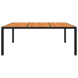vidaXL Gartentisch 200x150x75 cm Akazienholz und Poly Rattan Schwarz