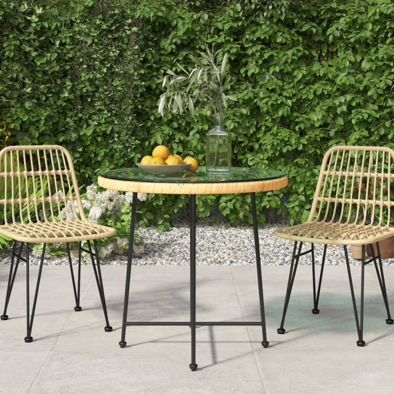 vidaXL Esstisch Ø80 cm Hartglas und Stahl vidaXL Esstisch Ø80 cm Hartglas und Stahl