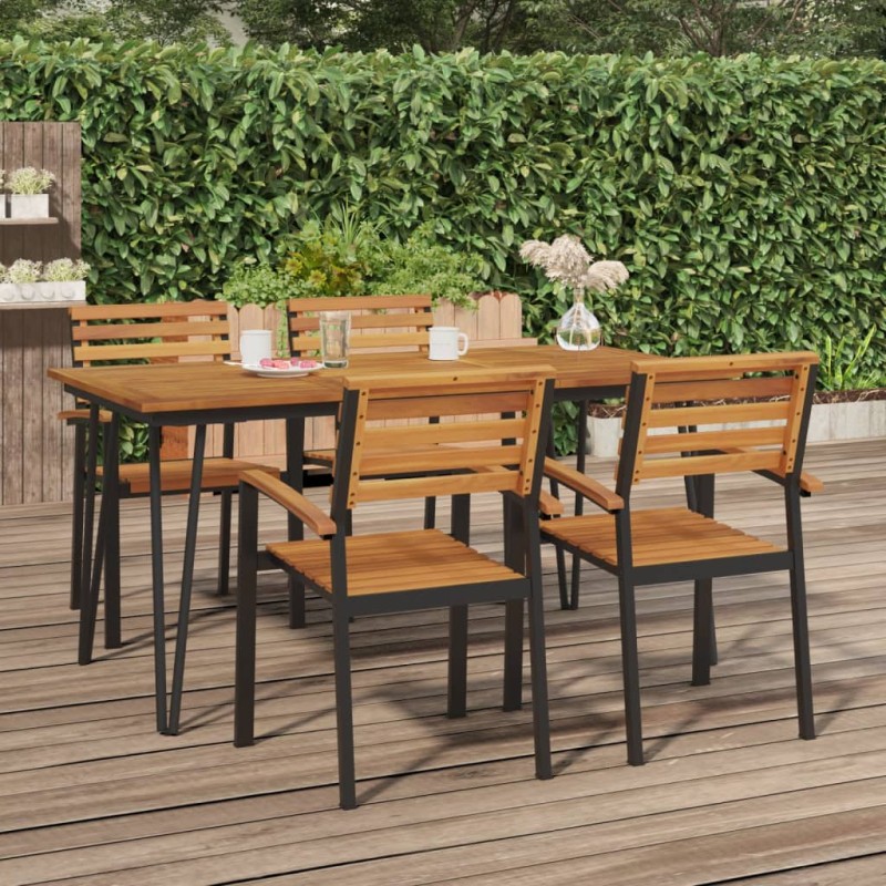 vidaXL Gartentisch mit Haarnadel-Beinen 160x80x75 cm Massivholz Akazie vidaXL Gartentisch mit Haarnadel-Beinen 160x80x75 cm Massivholz Akazie