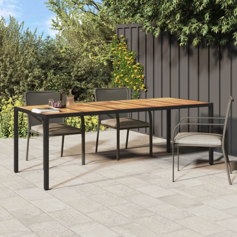 vidaXL Gartentisch Schwarz 250x100x75 cm Poly Rattan vidaXL Gartentisch Schwarz 250x100x75 cm Poly Rattan