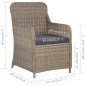 Gartenstühle mit Polstern 2 Stk. Poly Rattan Braun Gartenstühle mit Polstern 2 Stk. Poly Rattan Braun