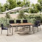 vidaXL Gartentisch mit Holzplatte Grau Poly Rattan & Massivholz Akazie vidaXL Gartentisch mit Holzplatte Grau Poly Rattan & Massivholz Akazie