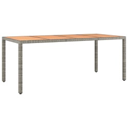 vidaXL Gartentisch mit Holzplatte Grau Poly Rattan & Massivholz Akazie
