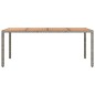 vidaXL Gartentisch mit Holzplatte Grau Poly Rattan & Massivholz Akazie vidaXL Gartentisch mit Holzplatte Grau Poly Rattan & Massivholz Akazie