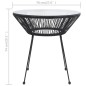 vidaXL Garten-Esstisch Schwarz Ø70x74 cm Rattan und Glas vidaXL Garten-Esstisch Schwarz Ø70x74 cm Rattan und Glas
