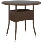 vidaXL Gartentisch Ø80x75 cm Hartglas und Poly Rattan Braun vidaXL Gartentisch Ø80x75 cm Hartglas und Poly Rattan Braun