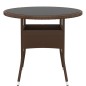 vidaXL Gartentisch Ø80x75 cm Hartglas und Poly Rattan Braun vidaXL Gartentisch Ø80x75 cm Hartglas und Poly Rattan Braun