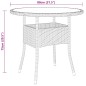 vidaXL Gartentisch Ø80x75 cm Hartglas und Poly Rattan Braun vidaXL Gartentisch Ø80x75 cm Hartglas und Poly Rattan Braun