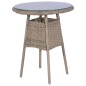 3-tlg. Bistro-Set mit Auflagen und Kissen Poly Rattan Braun 3-tlg. Bistro-Set mit Auflagen und Kissen Poly Rattan Braun