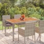vidaXL Gartentisch mit Holzplatte Grau 150x90x75 cm Poly Rattan vidaXL Gartentisch mit Holzplatte Grau 150x90x75 cm Poly Rattan