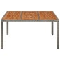 vidaXL Gartentisch mit Holzplatte Grau 150x90x75 cm Poly Rattan vidaXL Gartentisch mit Holzplatte Grau 150x90x75 cm Poly Rattan