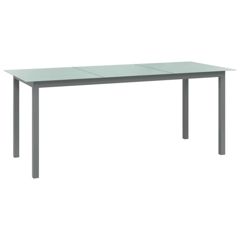 vidaXL Gartentisch Hellgrau 190x90x74 cm Aluminium und Glas vidaXL Gartentisch Hellgrau 190x90x74 cm Aluminium und Glas