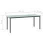 vidaXL Gartentisch Hellgrau 190x90x74 cm Aluminium und Glas vidaXL Gartentisch Hellgrau 190x90x74 cm Aluminium und Glas