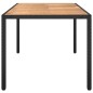 vidaXL Gartentisch 150x90x75 cm Poly Rattan und Akazienholz Schwarz vidaXL Gartentisch 150x90x75 cm Poly Rattan und Akazienholz Schwarz