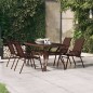 vidaXL Gartentisch Braun und Schwarz 140x70x70 cm Stahl und Glas vidaXL Gartentisch Braun und Schwarz 140x70x70 cm Stahl und Glas