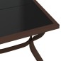 vidaXL Gartentisch Braun und Schwarz 140x70x70 cm Stahl und Glas vidaXL Gartentisch Braun und Schwarz 140x70x70 cm Stahl und Glas