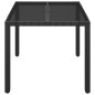 vidaXL Gartentisch mit Glasplatte Schwarz 90x90x75 cm Poly Rattan vidaXL Gartentisch mit Glasplatte Schwarz 90x90x75 cm Poly Rattan