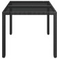 vidaXL Gartentisch mit Glasplatte Schwarz 90x90x75 cm Poly Rattan vidaXL Gartentisch mit Glasplatte Schwarz 90x90x75 cm Poly Rattan