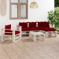vidaXL 6-tlg. Garten-Lounge-Set aus Paletten mit Kissen Kiefernholz vidaXL 6-tlg. Garten-Lounge-Set aus Paletten mit Kissen Kiefernholz