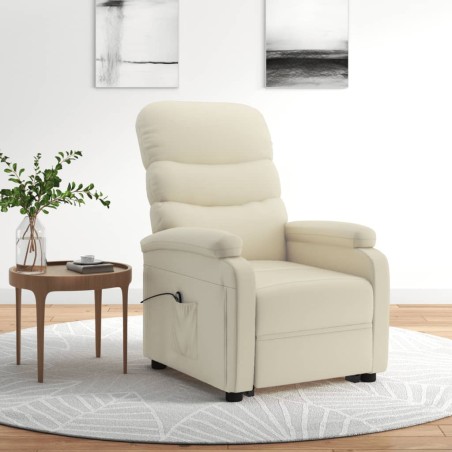 vidaXL Aufstehsessel Creme Kunstleder