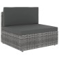 vidaXL 8-tlg. Garten-Lounge-Set mit Kissen Grau Poly Rattan vidaXL 8-tlg. Garten-Lounge-Set mit Kissen Grau Poly Rattan