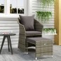 vidaXL 2-tlg. Garten-Lounge-Set mit Kissen Grau Poly Rattan vidaXL 2-tlg. Garten-Lounge-Set mit Kissen Grau Poly Rattan